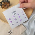 6er-Set süße lila Hundepfoten- und Herzohrringe mit Blumen- und Schleifendesigns - 925 Silberstecker / Lila Mini Set Gruppe (ZJ8554)