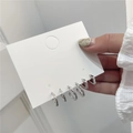 Silver earring set featuring minimalist hoops and geometric studs on display card - Silver Geometric Ring Style (ZJ5609) / 925 Silver Earring Post