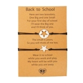 Set di 2 braccialetti dell'amicizia intrecciati con ciondoli a stella su carta da regalo - Stile Stella Ritorno a Scuola (ZJ9302)