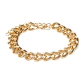 Pulsera de cadena de eslabones dorados con cierre de langosta y acabado pulido - Cadena gruesa cubana grande dorada (ZJ2564G)