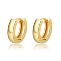 Gepolijste goudvergulde U-vormige huggie oorbellen met een strak minimalistisch design - Binnendiameter 8mm / Goud