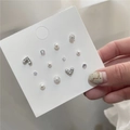 Elegantes S925 Silber Nadel Ohrstecker Set mit Miniperlen und Zirkonsteinen - 925 Silberstecker / Silber Künstliche Perle Strass Set (ZJ5605)