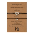 Bracciali Mommy and Me fatti a mano in cordino nero con ciondoli a cuore e dinosauro - Stile Dinosauro Mamma&Me (ZJ9369)