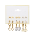 Set di 6 paia di orecchini vintage dorati con perle e strass su un cartoncino bianco - Stile Stella Perla Oro (ZJ8261)