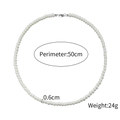 Collana di perle di vetro bianco 6mm da uomo lunga 50cm con chiusura argento stile punk - Stile Perla 6mm-50cm (ZJ6766)