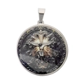 Vintage stainless steel round pendant featuring a religious Jesus motif with glass cover - Jesus Crucifixion Pendant Only (Without Chain)
