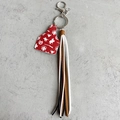 Western cowboy keychain with red sheriff tag and colorful long leather tassels - Sheriff Cowboy Style (2)