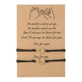 Set di bracciali intrecciati sole e luna per coppie in corda nera e ciondoli oro - Stile Sole Luna Oro (ZJ11341)