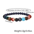 Sonnensystem-Armband Detail mit Perlengrößen 6mm und 8mm und natürlichen Steinstrukturen - Multi-Material Planetenenergie Armband (ZJ11001)