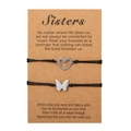 Set di braccialetti dei desideri per sorelle con ciondoli a cuore e farfalla - Stile Farfalla (ZJ6742)