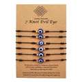 Set di sei braccialetti dell'amicizia Evil Eye neri intrecciati a mano con perline d'oro - Stile Malocchio Corda Nera (ZJ6971)