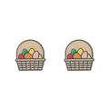 Detail view of colorful Easter egg basket wooden earrings with vibrant hand-painted details - Easter Egg Basket Style (ZJ9528)