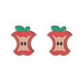 Handcrafted wooden apple core earrings for Easter festive jewelry collection for kids - Apple Core Style (ZJ9529)