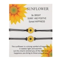 Set di bracciali intrecciati con girasole su biglietto con messaggio motivazionale - Stile Girasole (ZJ7572)