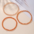 Dreiteiliges facettiertes Kristallperlen-Armbandset in warmen Champagner- und Orangetönen - Orange Champagner Farbverlauf Stil (ZJ9965)