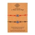 Set di bracciali portafortuna con occhio malvagio a 7 nodi in rosso e nero - Stile Malocchio Corda Nera e Rossa (ZJ4792)