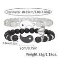 Pulseras magnéticas Yin Yang para parejas con piedra de ojo de gato y lava negra - Estilo Magnético Yin Yang (ZJ9779) / Set de dos piezas