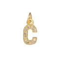 14k gold plated micro-pave zircon letter C pendant for DIY necklace making - Letter C / Gold