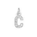 Sparkling zircon paved letter C charm pendant in silver finish for DIY jewelry making - Letter C / Silver