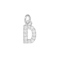 18k gold-plated letter D pendant with micro-paved zircon stones for DIY jewelry - Letter D / Silver