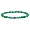 Groene malachiet kralenarmband met boze oog bedeltje voor heren en dames, 8mm stenen - Groene pauwsteen