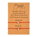 Braccialetti dell'amicizia rossi intrecciati con ciondoli a stella su carta kraft - Stile Cordino Rosso (ZJ5042)