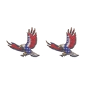 Detailed view of eagle embroidery patches in red, blue, and white with starry patterns - Eagle Style (ZJ10325)