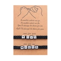 Braccialetti di coppia intrecciati a mano con scritte HIS HERS su carta kraft - Stile Perline con Lettere (ZJ9376)