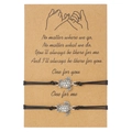 Detail von silbernen Schildkrötenanhängern an schwarzen geflochtenen Armbändern mit Karte - Meeresschildkröte(ZJ13931)