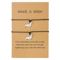 Dachshund-Charm Armband-Set auf brauner Kraftpapier-Geschenkkarte mit Kordelzug - Dackel(ZJ13930)