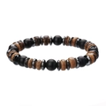 Bohemian heren armband met mat zwarte agaat, kokosnoot hout en hematiet kralen set - Matte Zwarte Stijl (ZJ11071)