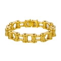 Goudkleurige roestvrijstalen fietskettingarmband voor heren met industrieel design - Gouden Ketting Stijl / Goud (ZJ11075)
