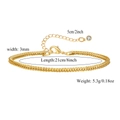 Detail view of gold wheat chain anklet with lobster clasp and white zircon stone - 3mm Wheat Chain (ZJ10851)