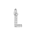 Micro-pave zircon letter L pendant in 18k gold plating for DIY jewelry making - Letter L / Silver