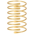 Bracciale a spirale dorato stile punk con finitura metallica spazzolata su sfondo bianco - Stile Oro a Spirale Multi-Giro (ZJ11359)