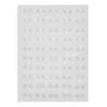 Detailopname van georganiseerde rijen zelfklevende witte plakparels voor DIY-knutselwerk - Wit Kunstparel Stijl (ZJ11604)