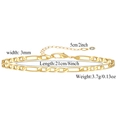 3mm gold-plated Figaro chain anklet with lobster clasp and adjustable zircon pendant - 3mm Figaro Chain (ZJ10845)