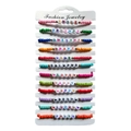 Pulseras de cuentas de colores con alfabeto bohemio y dijes luminosos para niños - Juego de 12 Piezas Estilo Fe Inspirador (ZJ12134)