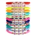 Set de 12 pulseras de cuentas Heishi de colores con dijes de corazón para mujeres y niñas - Juego de Corazón Luminoso de Arcilla Polimérica (ZJ12753)