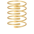 Matte gold multi-layer spiral arm cuff and adjustable metallic bangle set for women - Matte Gold Spiral Style