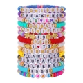 Set de pulseras de corazón de arcilla arcoíris bohemia con cuentas Heishi de colores - Estilo Tema Álbum (ZJ11790)