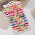Buntes Set aus Polymer-Ton-Armbändern mit Eis- und Süßigkeiten-Anhängern - Set / Essen Stil (ZJ13227)