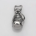 Retro stainless steel boxing glove pendant with vintage silver finish and detailed stitching - Left Glove Pendant Only (Without Chain)