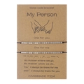 Morse code braided bracelets with stainless steel beads on a My Person card - My Person 2 Piece Set (ZJ11641)