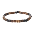 Bohemian surfarmband met turquoise houten kralen en natuurlijke kokosnoot details - Donkerbruin Met Zwarte Kralen Verstelbare Stijl (ZJ11943)