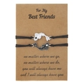 Adjustable black cord Yin Yang fish bracelets for couples with gift card packaging - Black And White Koi Fish Hand Ropes(ZJ12685)