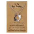 Yin Yang Koi fish friendship necklace set for couples on craft paper display card - Black And White Koi Fish Necklaces(ZJ12684)