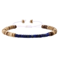 Dettaglio del bracciale regolabile con pietre imperiali e distanziatori in legno - Stile Cilindro Lapis e Distanziatore in Legno Marrone (ZJ13084)