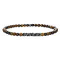 Bracciale elastico con perle in pietra naturale occhio di tigre 4mm e distanziali - Stile Occhio di Tigre Giallo e Distanziatore UFO (ZJ13482)