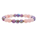 Naturkristall Armband mit Amethyst und Malachit Perlen sowie goldenen Akzenten - Rosa Blau Lila Stil (ZJ12908)